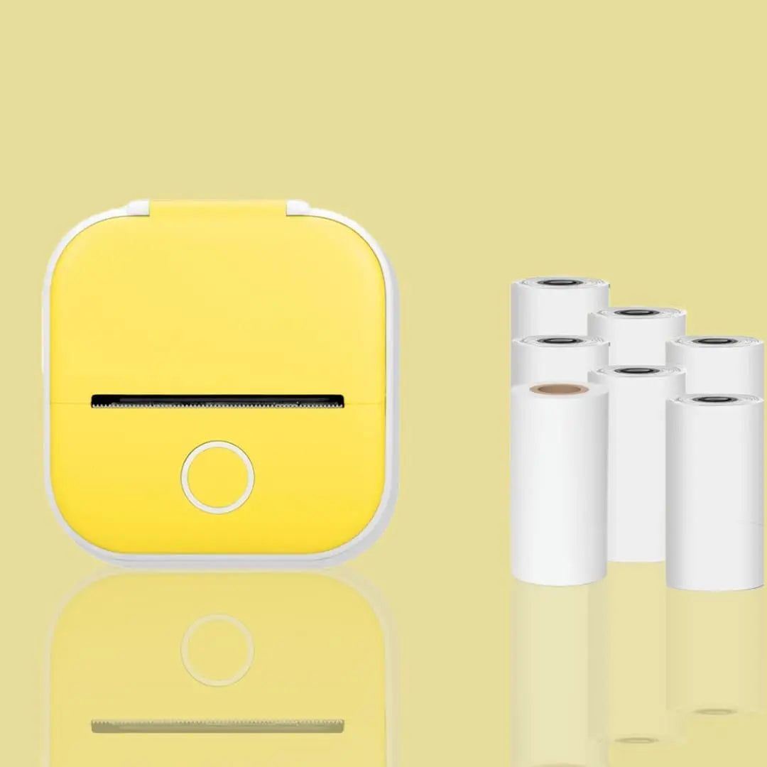Insatvik™ Mini Printer Classic - Yellow / 1 x Insatvik Classic + 7 Rolls (Yellow) - Printer
